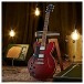 Hartwood Revival Left Handed Semi Acoustic Guitar, Cherry Red