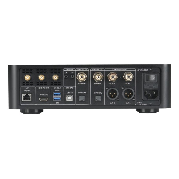 Dorpo digital DMP-A1 Music Streamer, Headphone Amp, DAC, Pre-Amp, App controlled with Touchscreen rear 