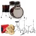 Sonor AQ2 22'' 5pc Complete Drum Kit With Hardware & Throne, Brown Fade