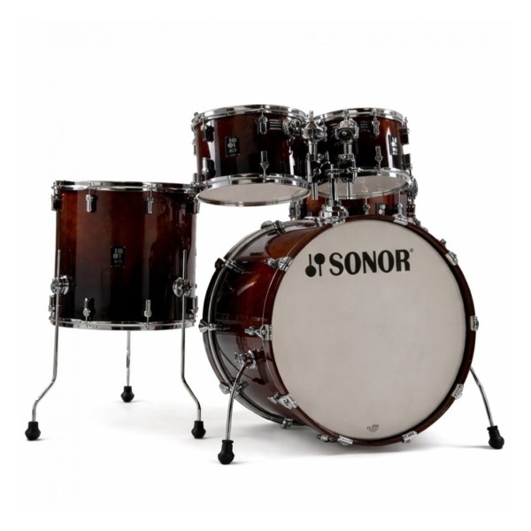 Sonor AQ2 22'' 5pc Complete Drum Kit With Free Hardware & Throne, Brown Fade