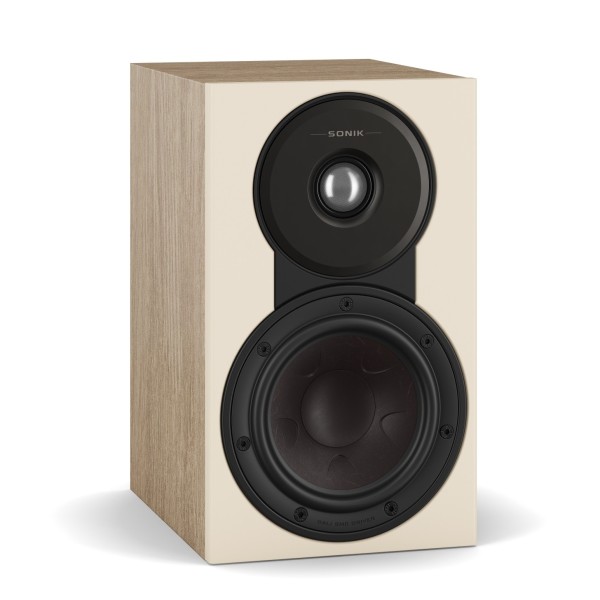 DALI Sonik 1 Bookshelf Speakers, Natural Oak front 