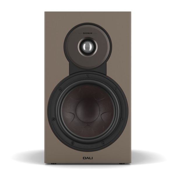 DALI Sonik 3 Bookshelf Speakers, Walnut front 