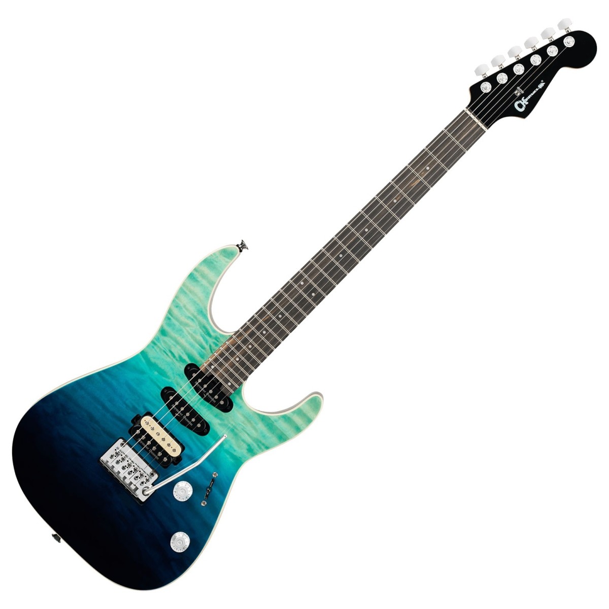 Charvel Pro-Mod Plus Dinky DK24 HSS 2PT EB QM Blue Cura&ccedil;ao