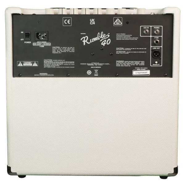 Fender Limited Edition Rumble 40 (V3), Ivory - back