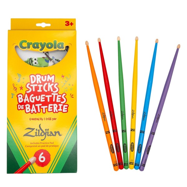 Zildjian X Crayola, 6 Kids Drumsticks & Practice Pad