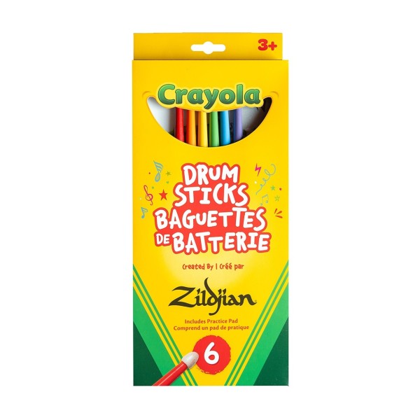 Zildjian X Crayola, 6 Kids Drumsticks & Practice Pad