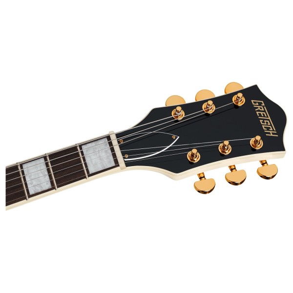 Gretsch G2655TG Streamliner Center Block Jr. Double-Cut with Bigsby LTD LRL, Vintage White - headstock