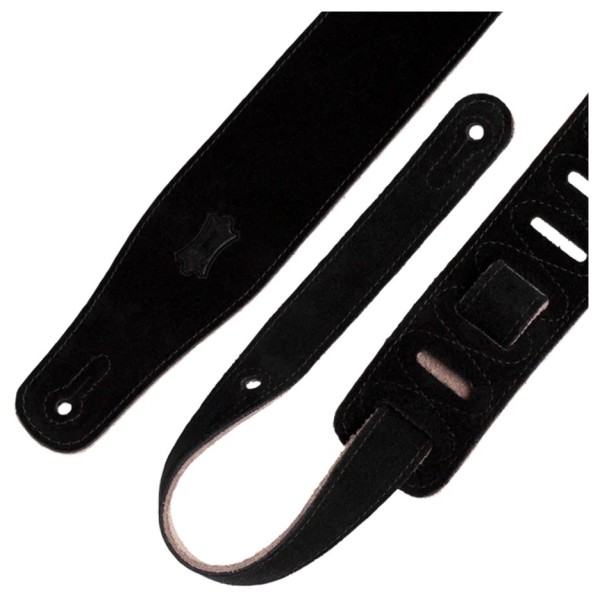 Levy's Simply Suede 2" Guitar Strap, Black - ends