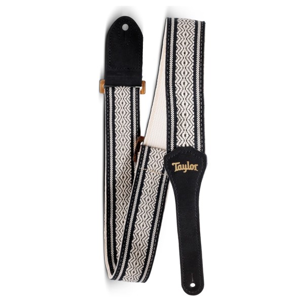 Taylor 4015 Academy Jacquard Cotton Strap, 2in, White/Black