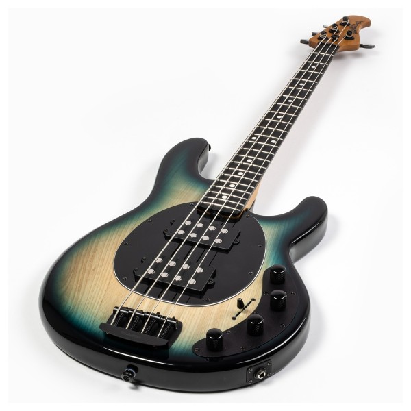 Music Man StingRay Special HH, Mean Blue Burst - angled shot