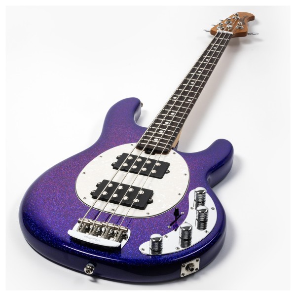 Music Man StingRay Special HH, Violet Sparkle Burst - angled shot