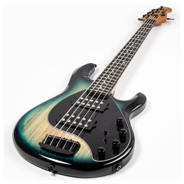 Music Man StingRay Special 5 HH, Mean Blue Burst - angled shot