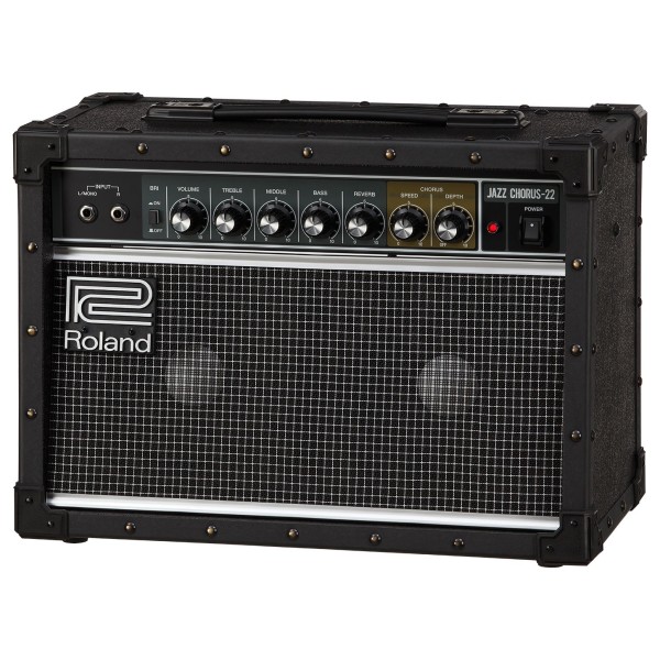 Roland JC-22 Jazz Chorus Guitar Amp with Cover - amp angled shot