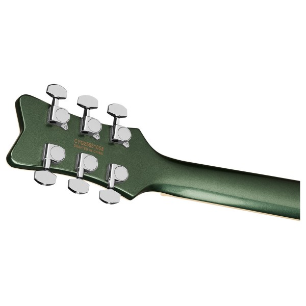 Gretsch Electromatic Jet Club 1 Pickup RW, Steel Olive - back of headstock