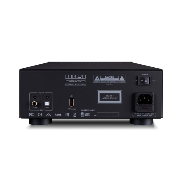 Mission 778CDT CD Transport, Black rear 