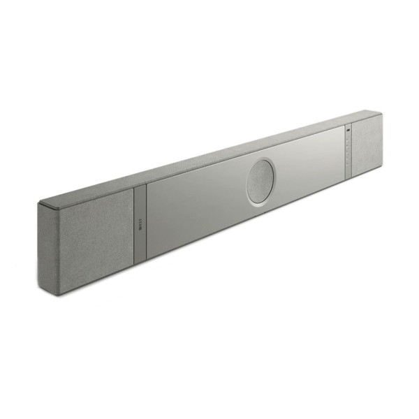 KEF XIO Soundbar, Silver Grey left 