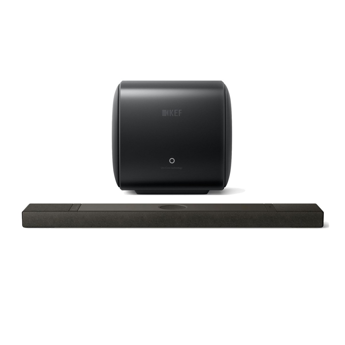 KEF XIO Soundbar and KC62 Subwoofer Bundle Black with Free KW2 RX Receiver