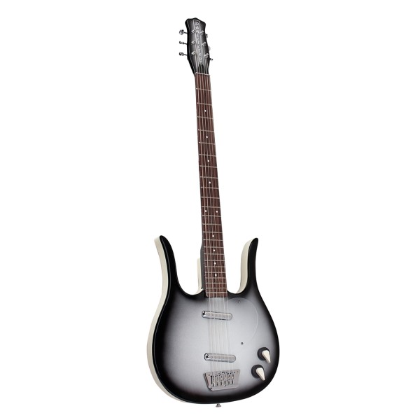 Danelectro Longhorn Baritone Guitar, Black Burst - angled shot