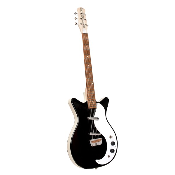 Danelectro Stock 59 Guitar, Black - angled shot