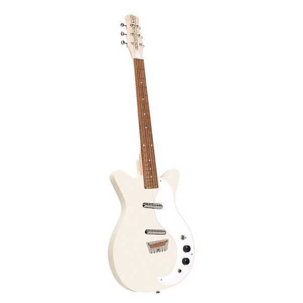 Danelectro Stock 59 Guitar, Cream - angled shot