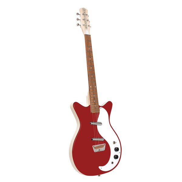 Danelectro Stock 59 Guitar, Vintage Red - angled shot