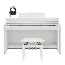 G4M Sonori Low Top Digital Piano Satin White, Custom Bundle