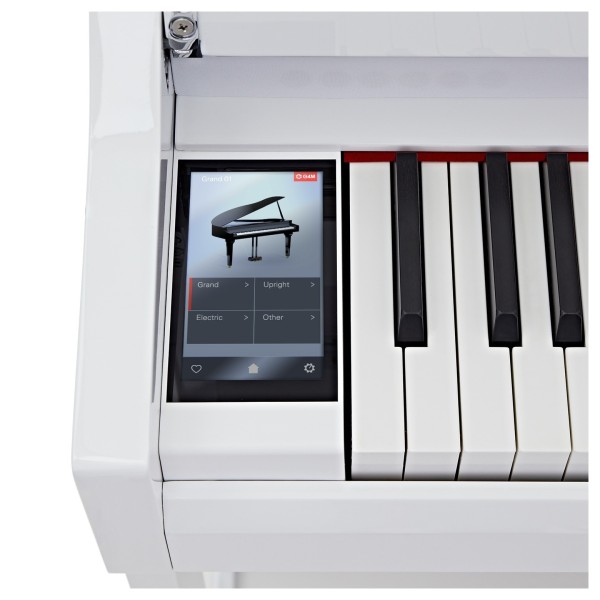 G4M Sonori High Top Digital Piano Polished White, Custom Bundle