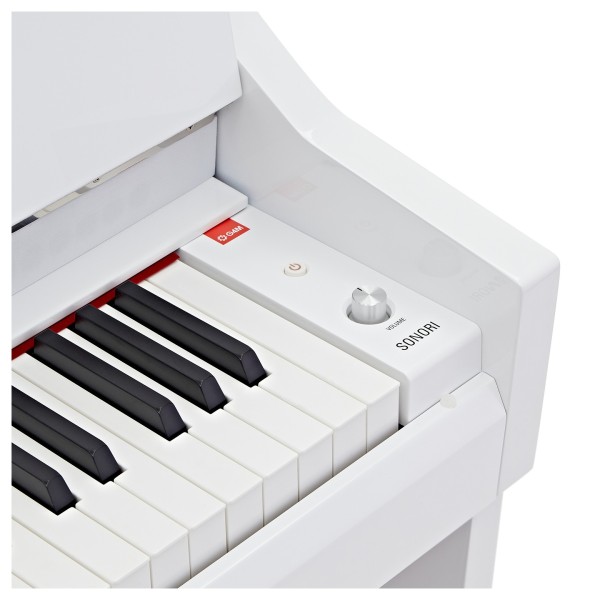 G4M Sonori High Top Digital Piano Polished White, Custom Bundle