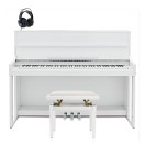 G4M Sonori High Top Digital Piano Polished White, Custom Bundle