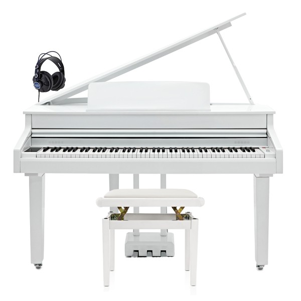 G4M Sonori Digital Grand Piano Polished White, Custom Bundle