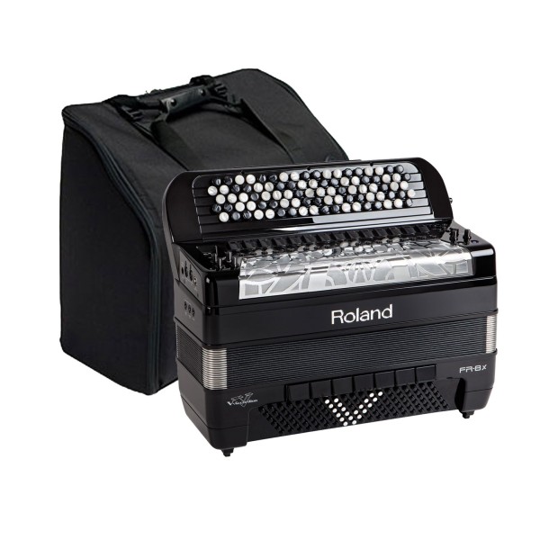 Roland FR-8XB V-Accordion, Button-Type, Black with Bag