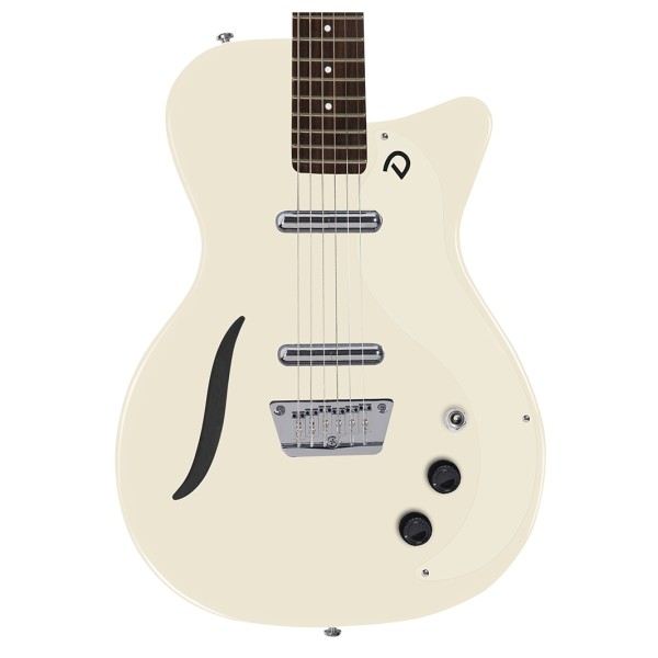Danelectro Vintage Baritone Guitar, Vintage White - body