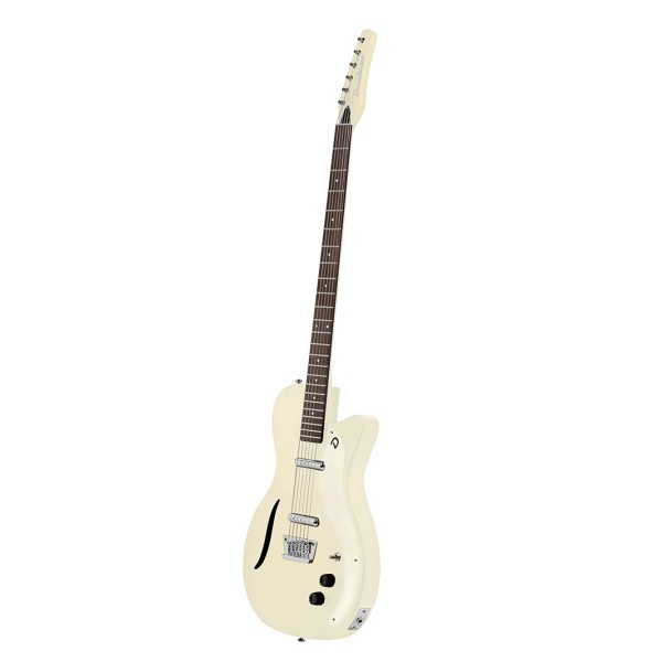 Danelectro Vintage Baritone Guitar, Vintage White - angled view