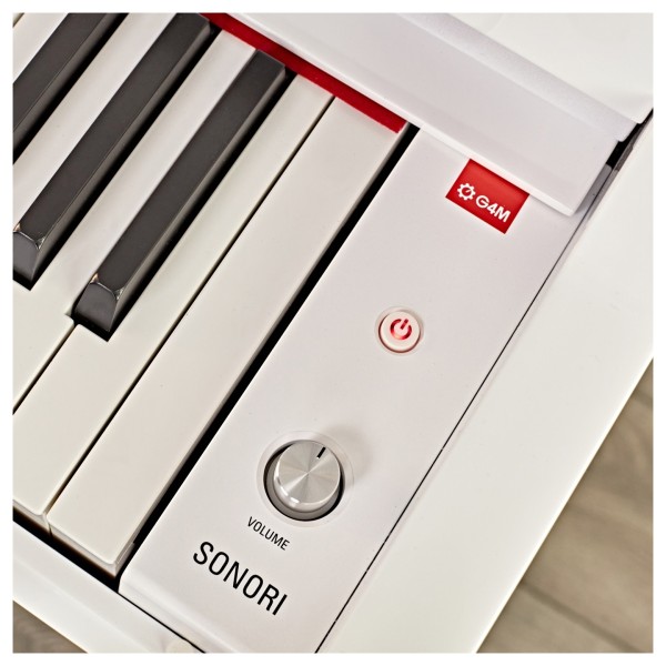 G4M Sonori High Top Digital Piano Polished White, Custom Bundle