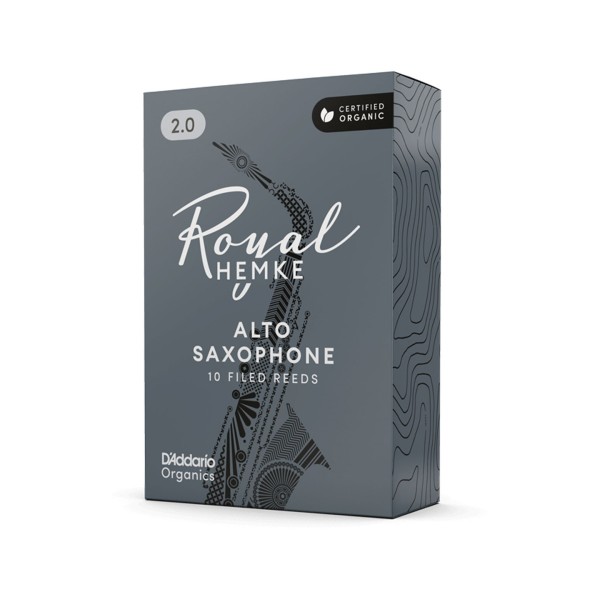 D'Addario Royal Hemke Organic Alto Saxophone Reeds, 2 (10 Pack) 2