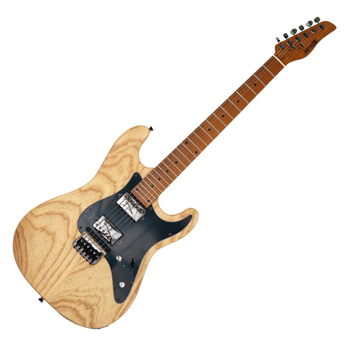 Jamstik Standard MIDI Guitar and Padded Case Natural Wood with Black Pick Guard