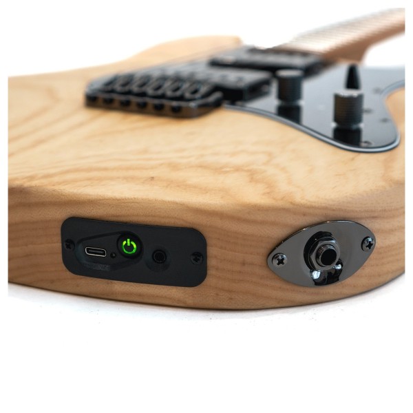 Jamstik Standard MIDI MPE Guitar with Case, Natural - Detail (Connections)