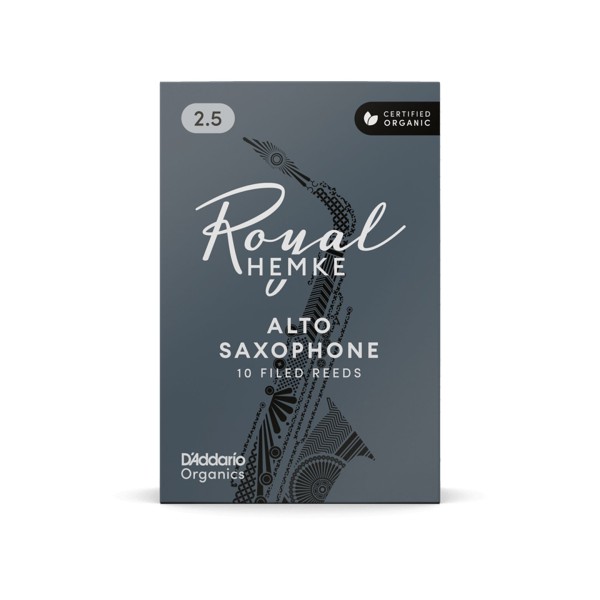 D'Addario Royal Hemke Organic Alto Saxophone Reeds, 2.5 (10 Pack) 1