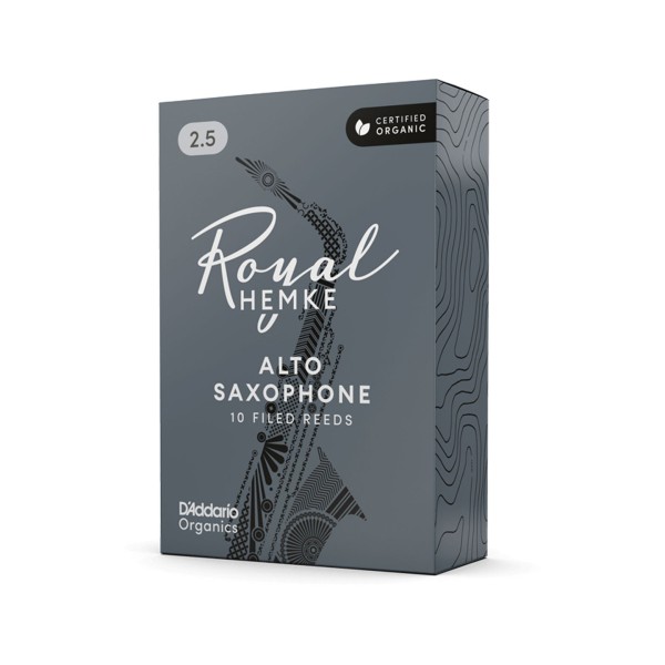 D'Addario Royal Hemke Organic Alto Saxophone Reeds, 2.5 (10 Pack) 2