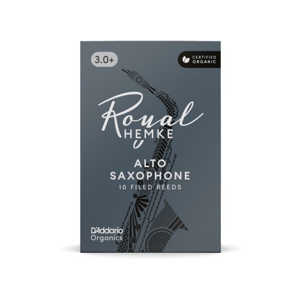 D'Addario Royal Hemke Organic Alto Saxophone Reeds, 3+ (10 Pack) 1