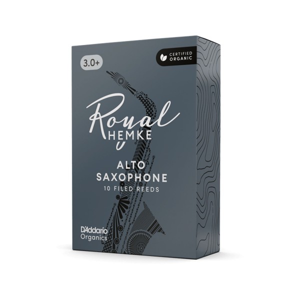 D'Addario Royal Hemke Organic Alto Saxophone Reeds, 3+ (10 Pack) 2