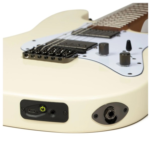 Jamstik Standard MIDI Guitar and Padded Case, White/Cream - Connections