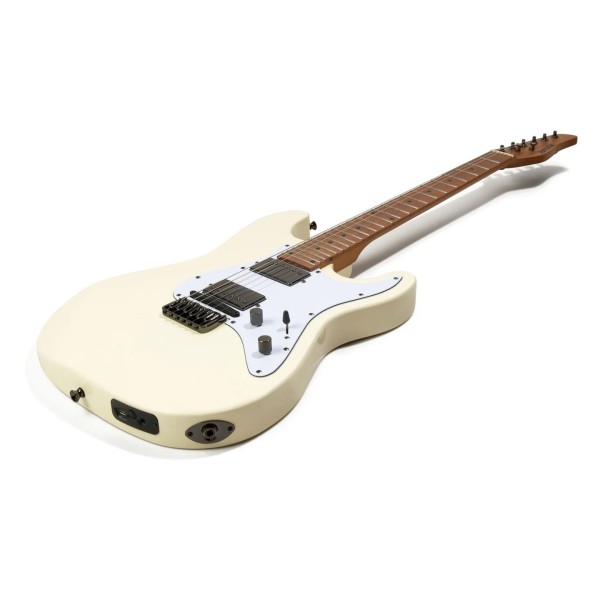 Jamstik Standard MIDI Guitar and Padded Case, White/Cream - Angled