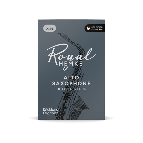 D'Addario Royal Hemke Organic Alto Saxophone Reeds, 3.5 (10 Pack) 1