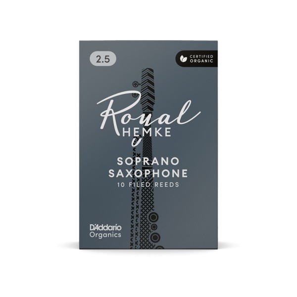 D'Addario Royal Hemke Organic Soprano Saxophone Reeds, 2.5 (10 Pack) 1