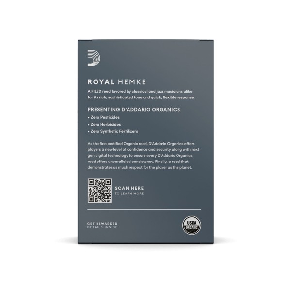 D'Addario Royal Hemke Organic Soprano Saxophone Reeds, 2.5 (10 Pack) 3