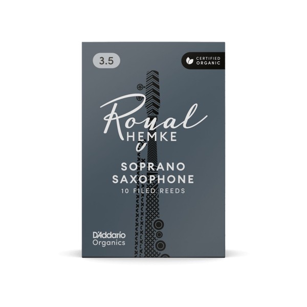 D'Addario Royal Hemke Organic Soprano Saxophone Reeds, 3.5 (10 Pack) 1