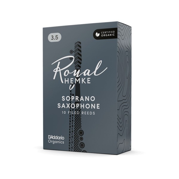 D'Addario Royal Hemke Organic Soprano Saxophone Reeds, 3.5 (10 Pack) 2