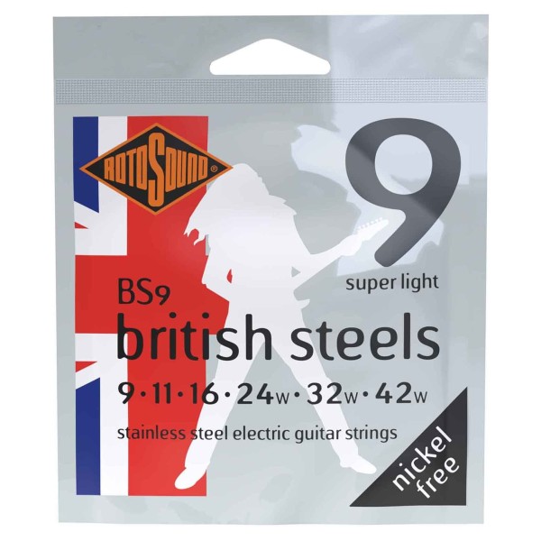 Rotosound BS9 British Steels 9-42 Gauge Electric Guitar Strings