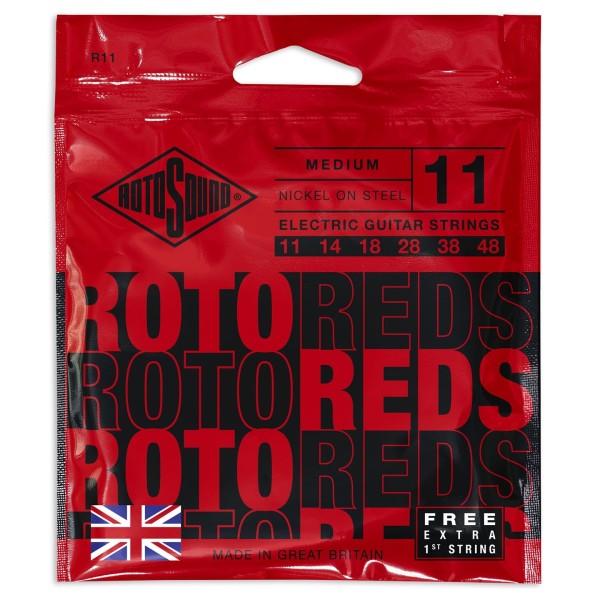 Rotosound R11 Roto Red Nickel Electric Guitar Strings, 11-48
